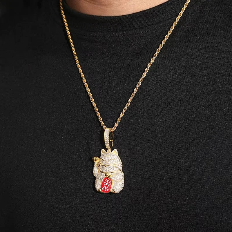 ICED OUT MOISSANITE DIAMOND LUCKY CAT