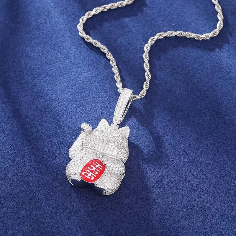 ICED OUT MOISSANITE DIAMOND LUCKY CAT