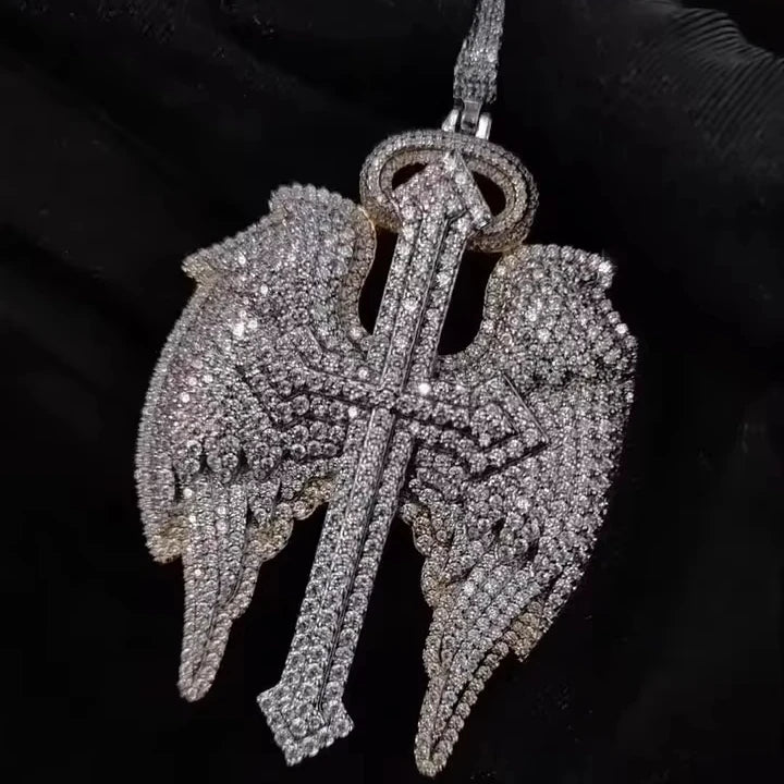 ICED OUT VVS DIAMOND MOISSANITE ANGEL WING