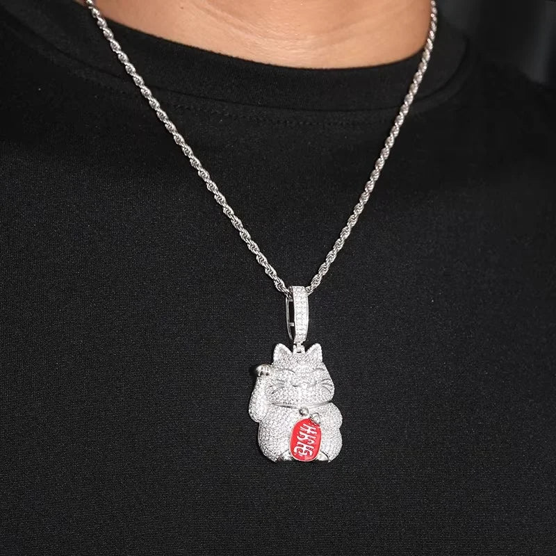 ICED OUT MOISSANITE DIAMOND LUCKY CAT