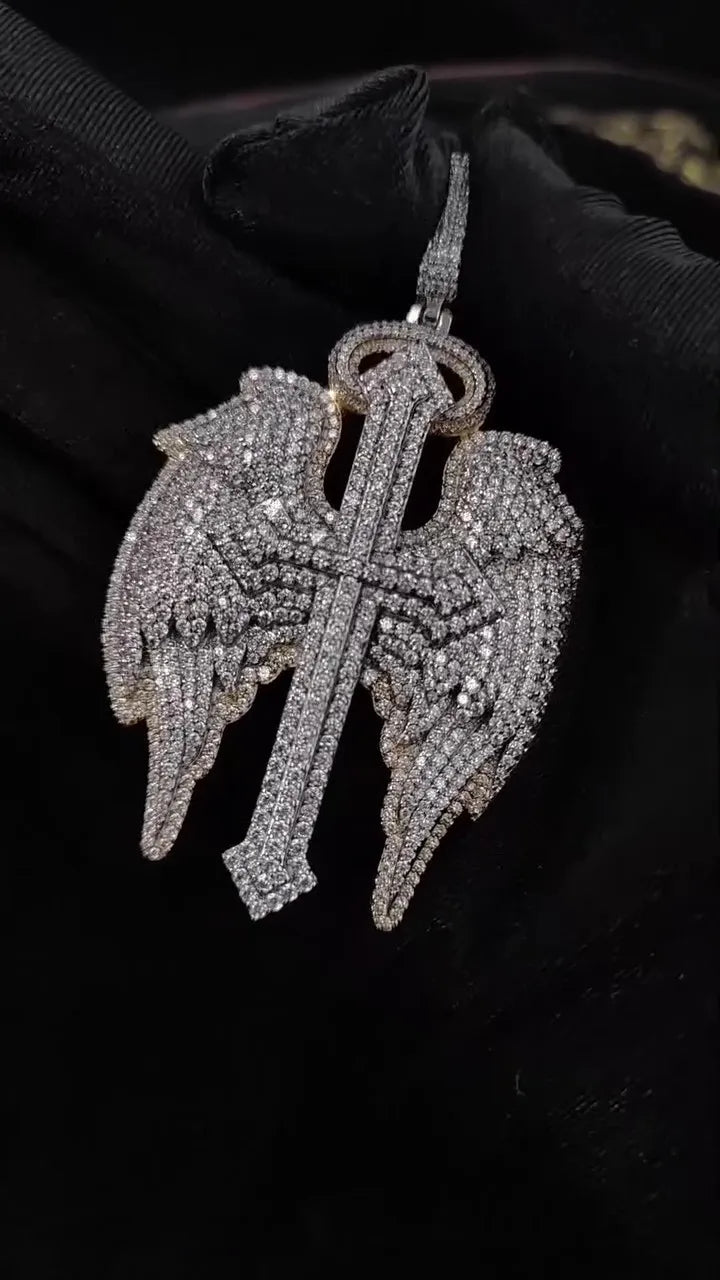 ICED OUT VVS DIAMOND MOISSANITE ANGEL WING