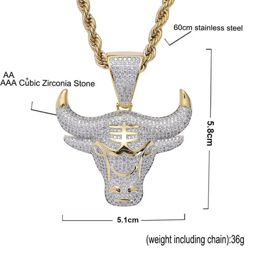 18K GOLD PLATED TAURUS PENDANT & CHAIN