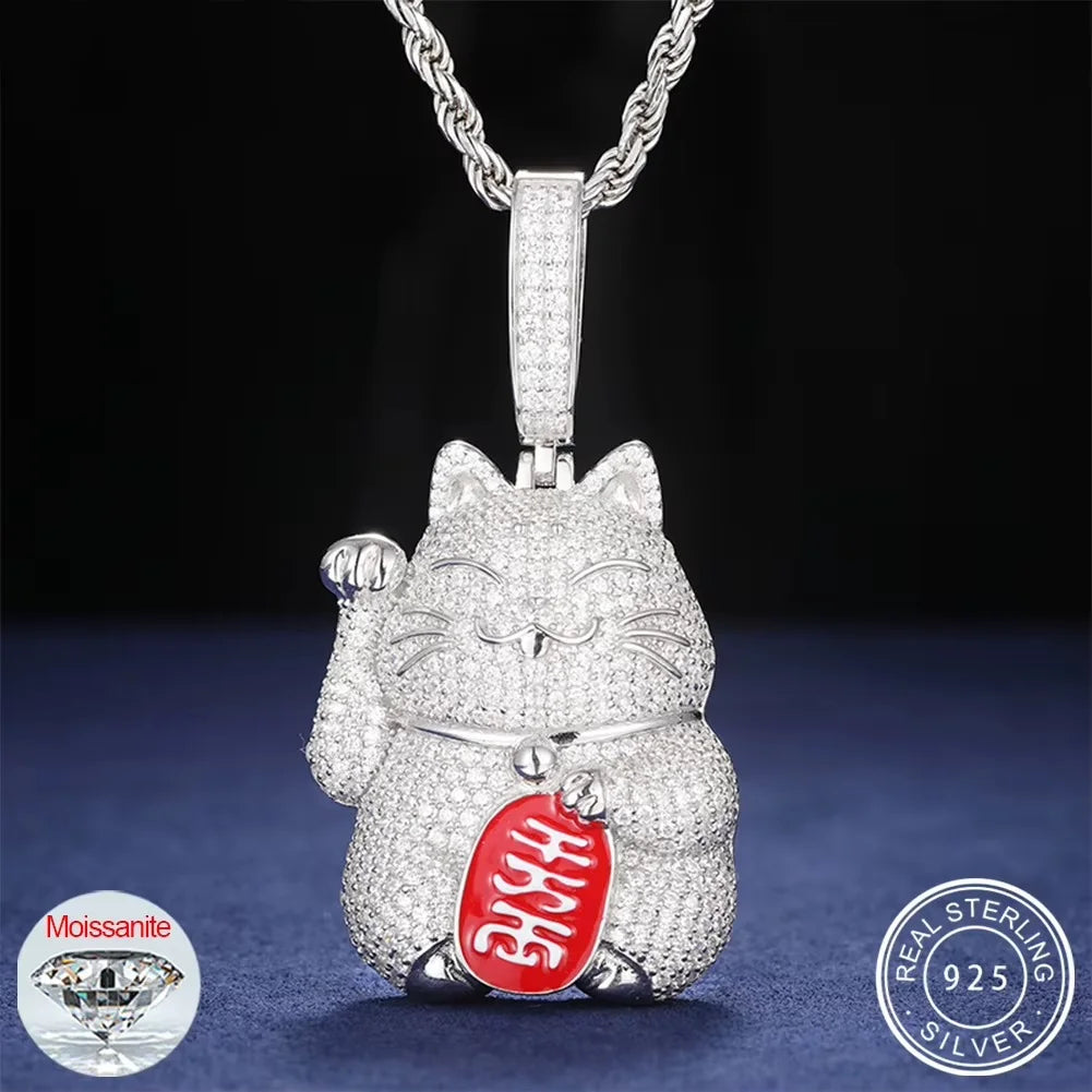 ICED OUT MOISSANITE DIAMOND LUCKY CAT
