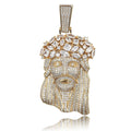 Men's 925 Sterling Silver Diamond White Gold Jesus