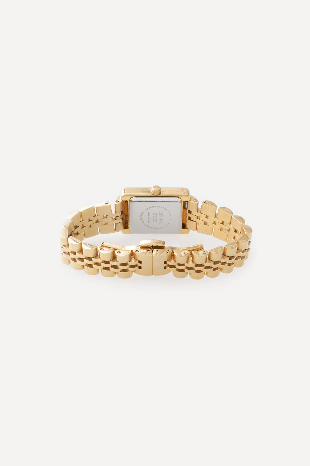 GBHW Square Metal Wristwatch Gold Quartz Watch for Luxury Stainless Steel Case Bracelet Fashion Timepiece