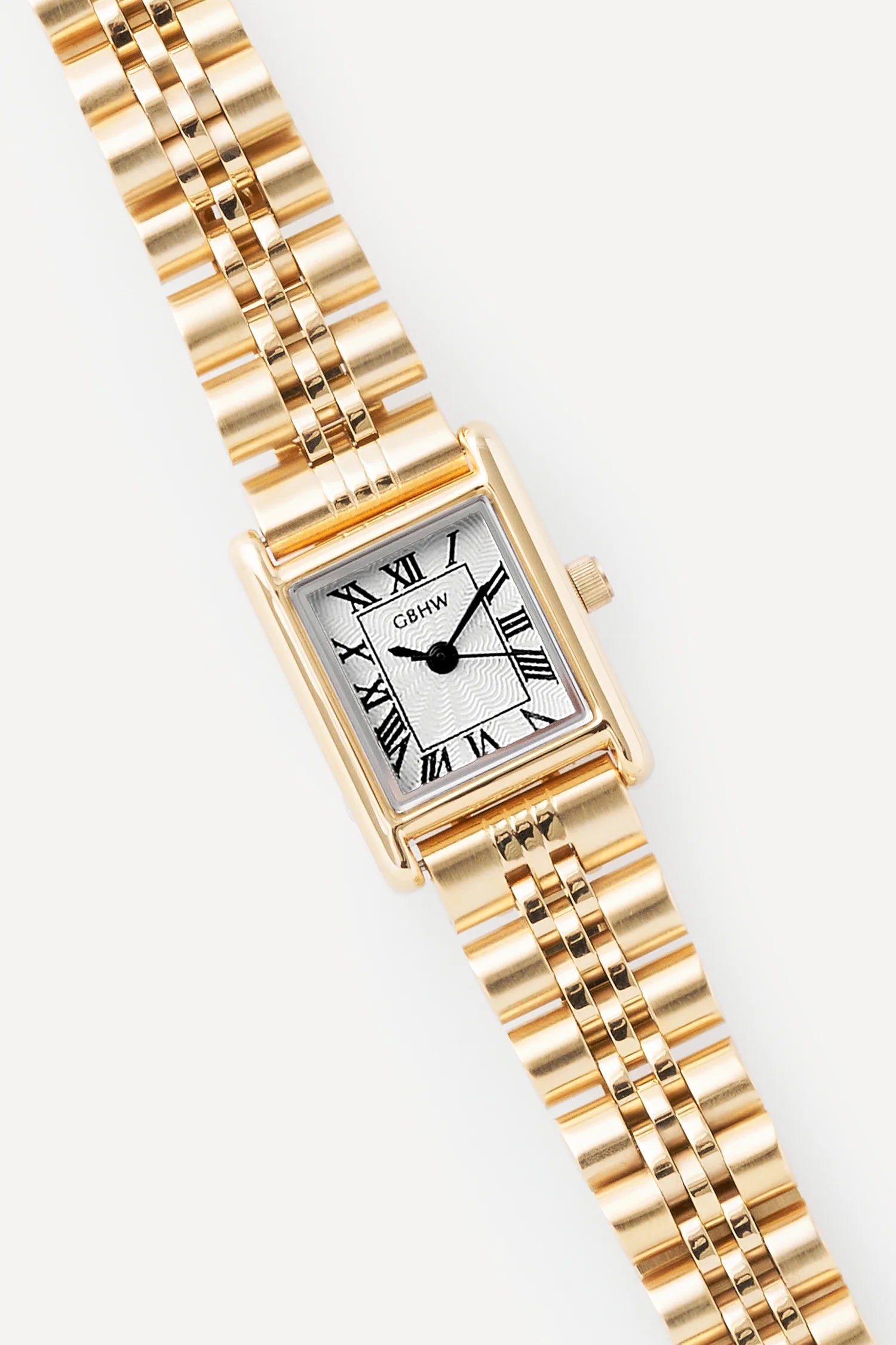 GBHW Square Metal Wristwatch Gold Quartz Watch for Luxury Stainless Steel Case Bracelet Fashion Timepiece