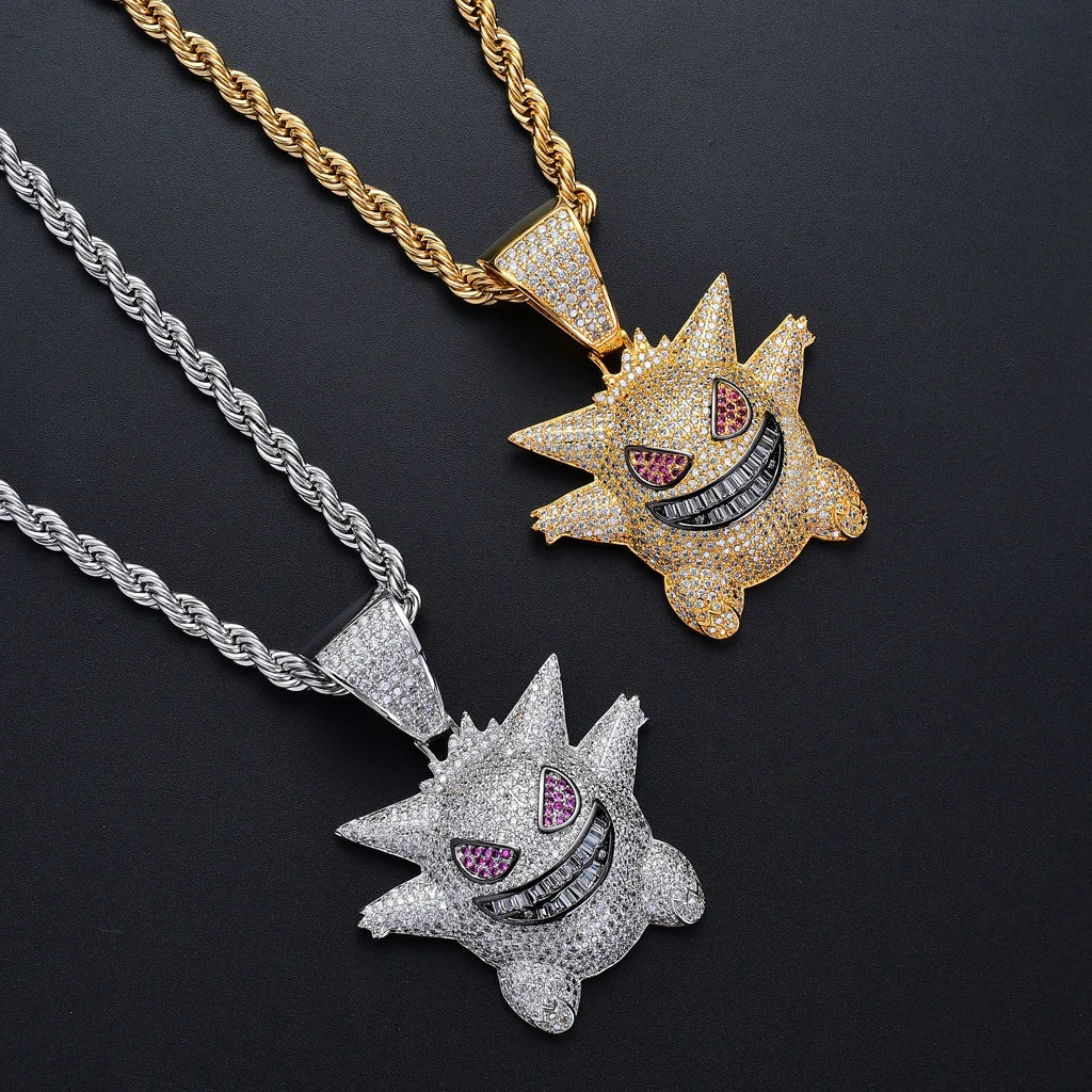 18K GOLD GHOST CARTOON PENDANT