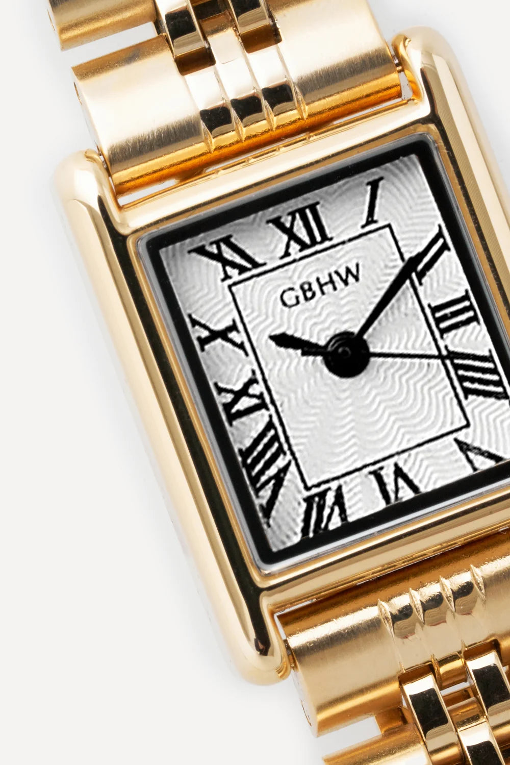 GBHW Square Metal Wristwatch Gold Quartz Watch for Luxury Stainless Steel Case Bracelet Fashion Timepiece