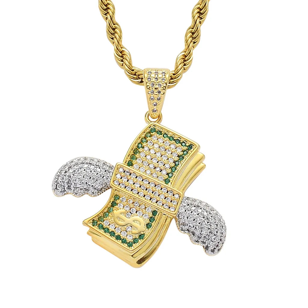 ICED OUT WINGS & GOLDEN PLATED DOLLAR BILLS