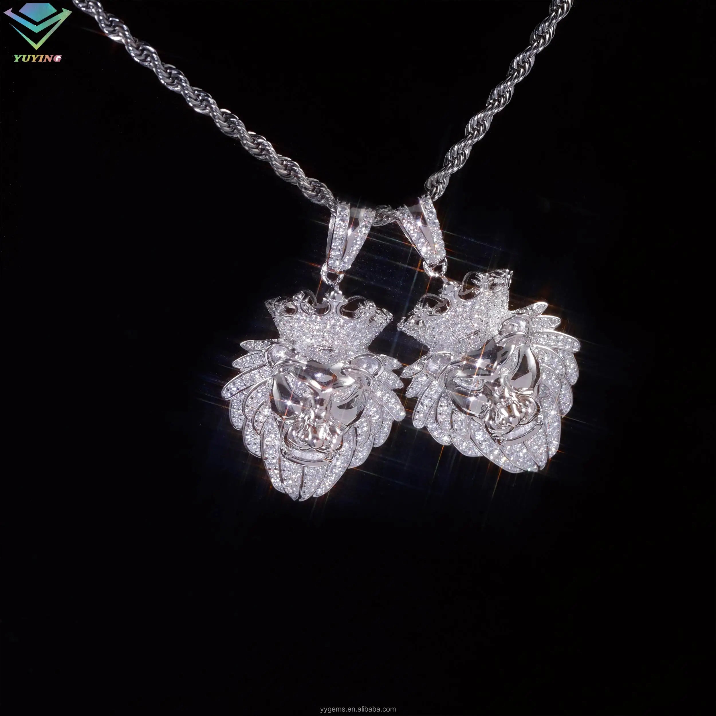GRA MOISSANITE SILVER LION PENDANT
