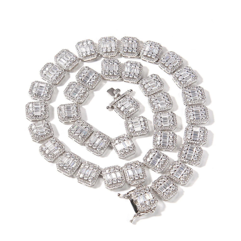 Pink CZ Cotton Candy Iced out Square Ladder Bracelet Zircon