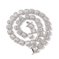 Pink CZ Cotton Candy Iced out Square Ladder Bracelet Zircon