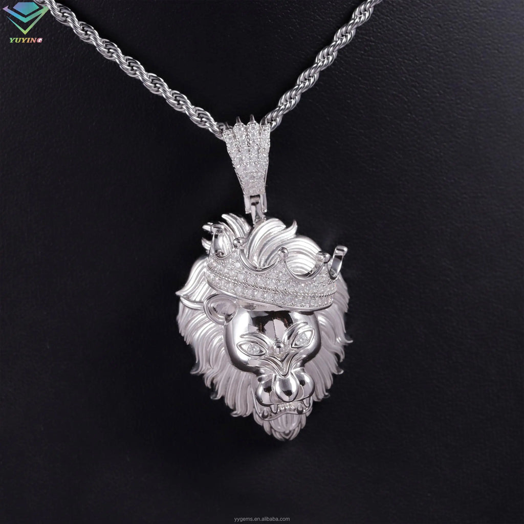 GRA MOISSANITE SILVER LION PENDANT
