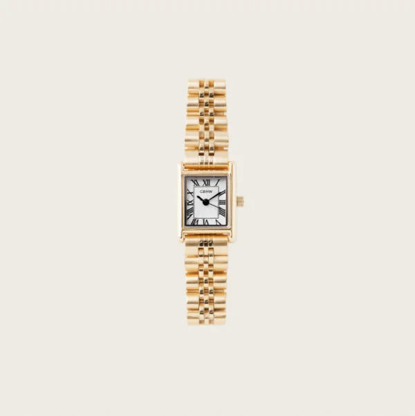 GBHW Square Metal Wristwatch Gold Quartz Watch for Luxury Stainless Steel Case Bracelet Fashion Timepiece