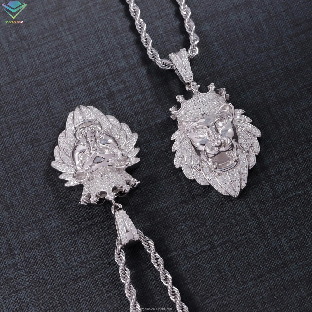 GRA MOISSANITE SILVER LION PENDANT