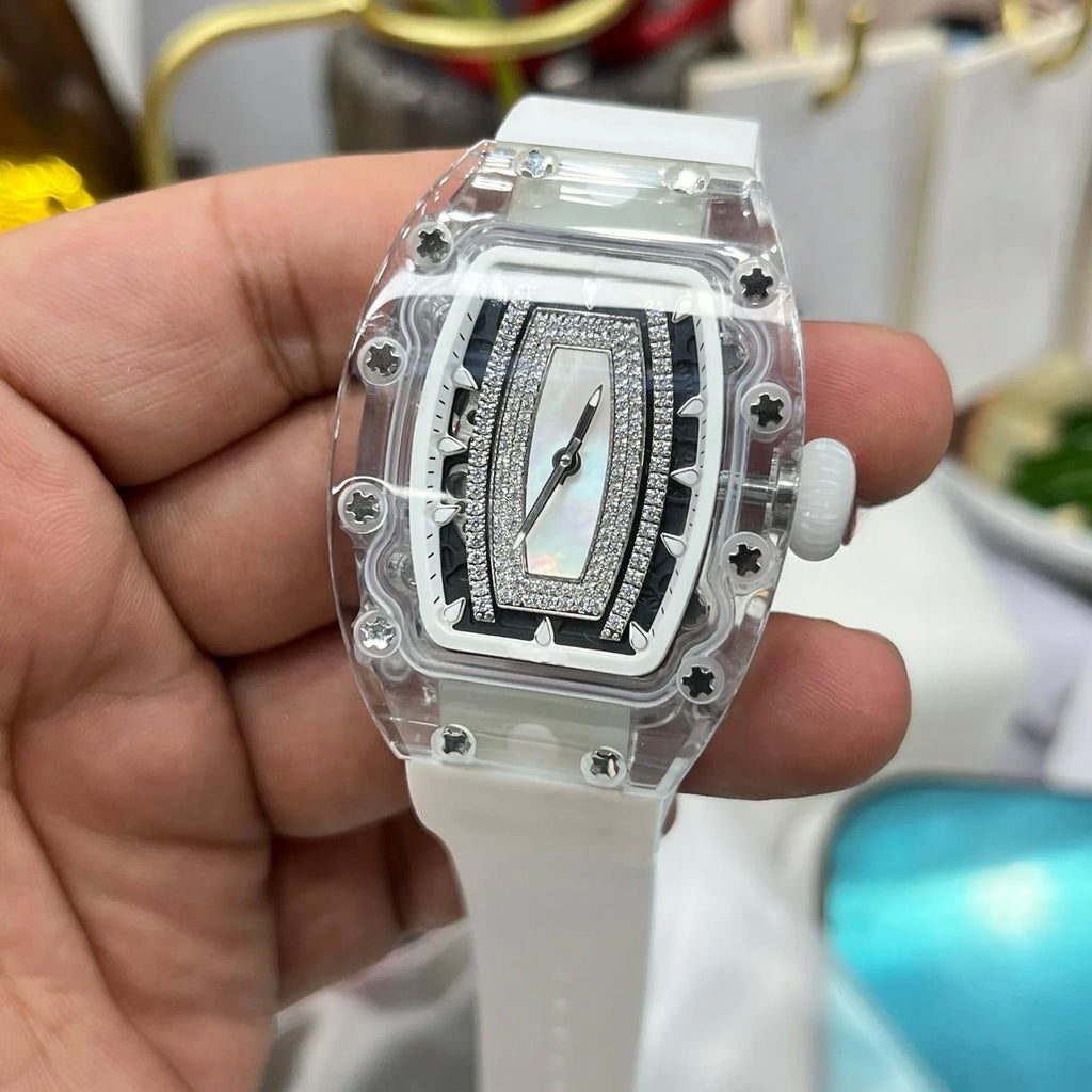 Women Watches Luxury Automatic Watch White Ceramic Skeleton Automatic Mechanical Watch for Women Watch Women Reloj Watch
