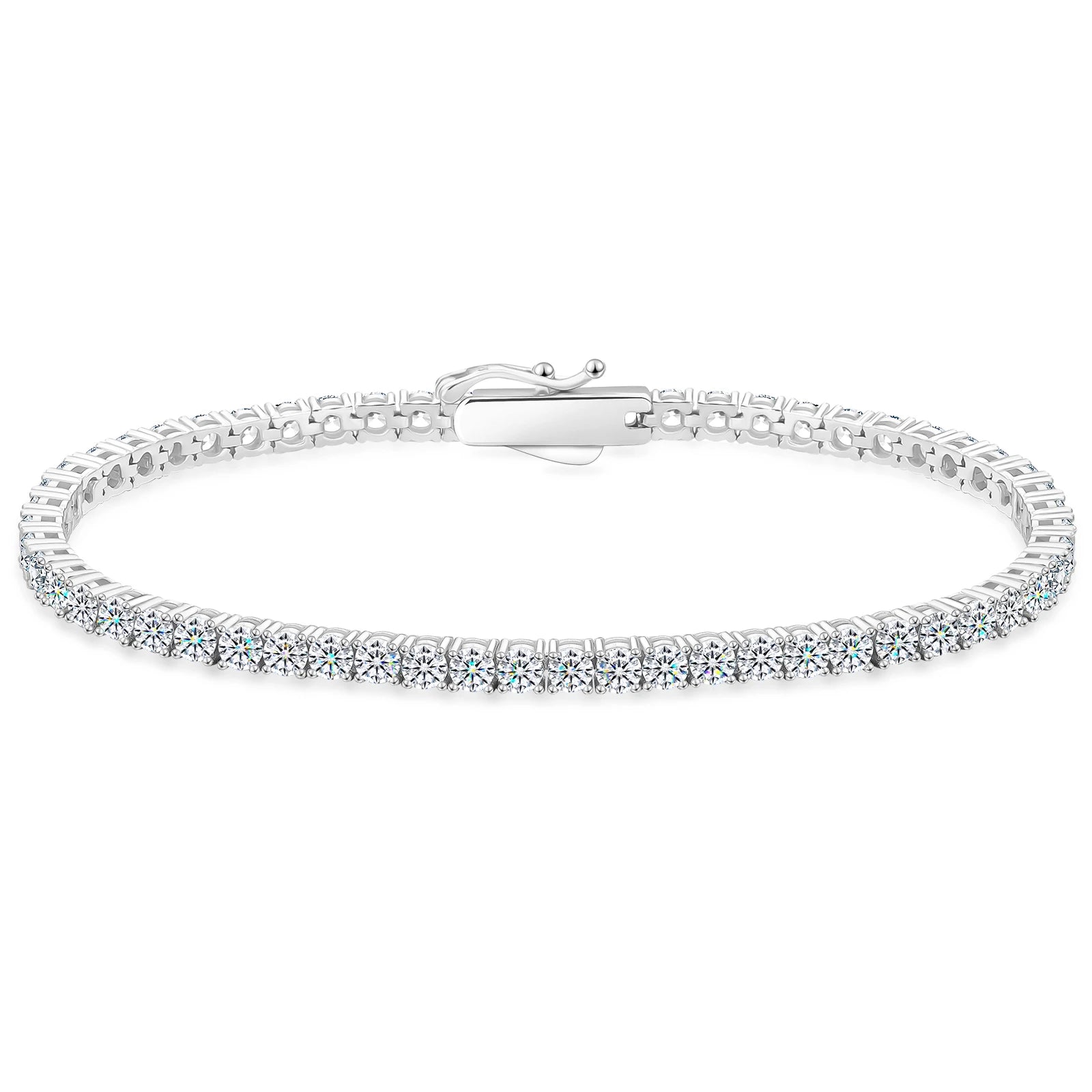 3mm 4mm Vvs Moissanite Chain 925 Sterling Silver White Gold Plated Women Men Gra Certified Mossanite Lab Diamond Tennis Bracelet