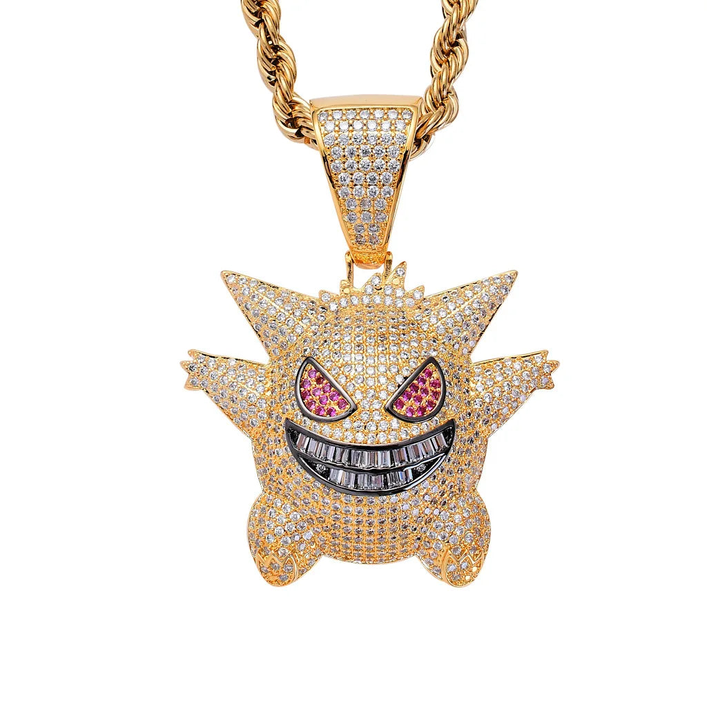18K GOLD GHOST CARTOON PENDANT