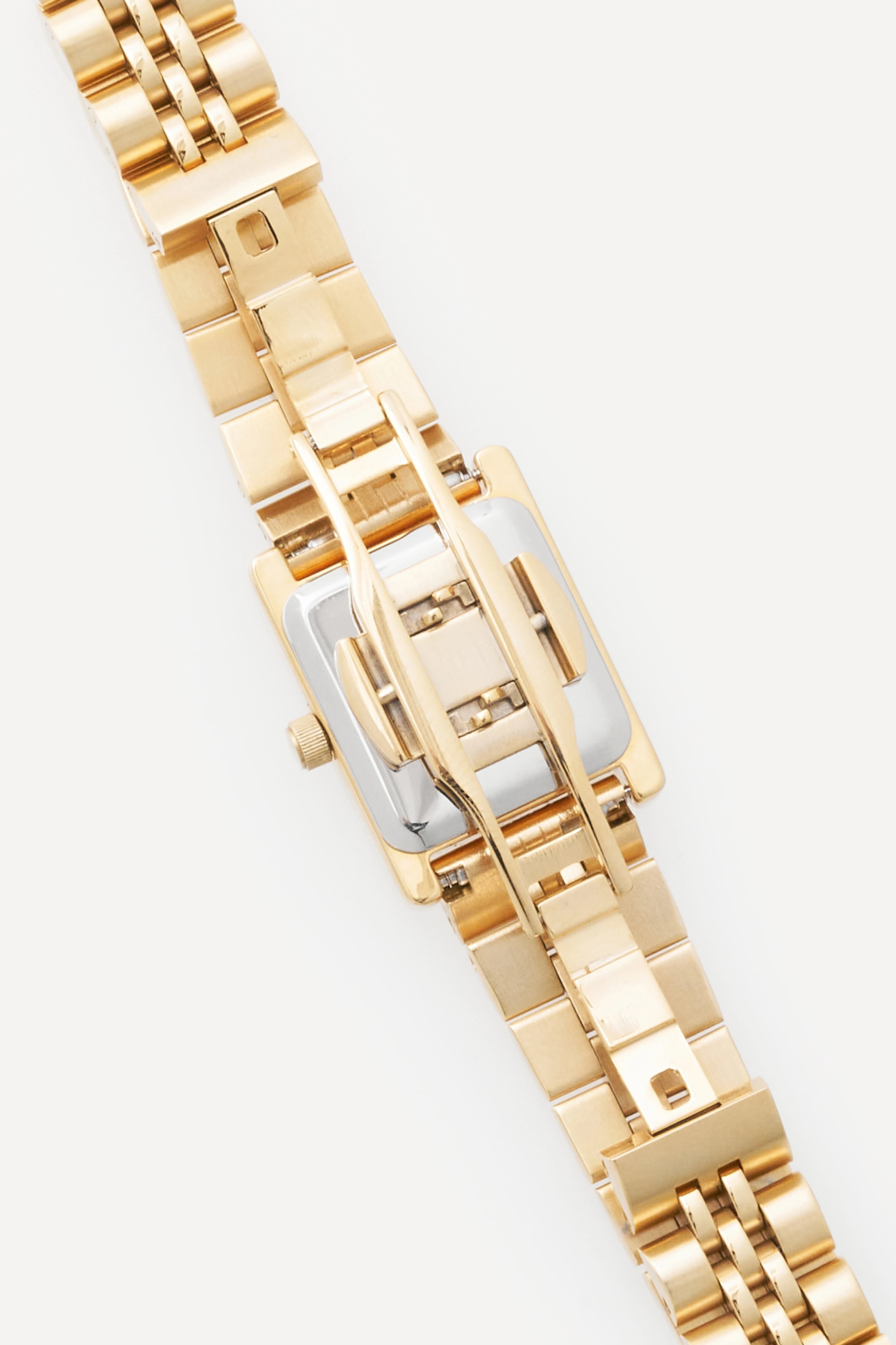 GBHW Square Metal Wristwatch Gold Quartz Watch for Luxury Stainless Steel Case Bracelet Fashion Timepiece