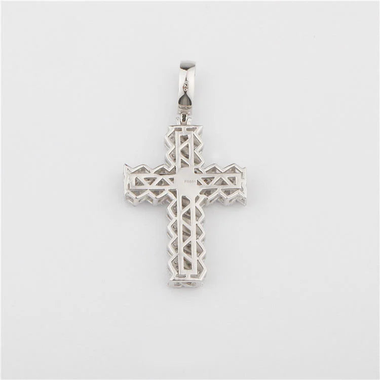 Starspire 925 Silver Gold Plated Emerald Cut Moissanite Pass Tester Cross Pendant Iced Hip Hop Luxury Jewelry Customizable