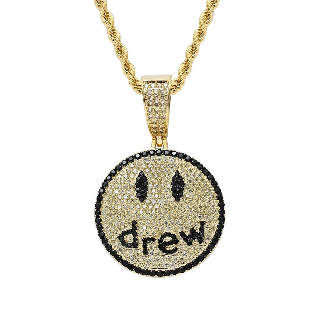 HIP HOP RAPPER SMILEY FACE NECKLACE