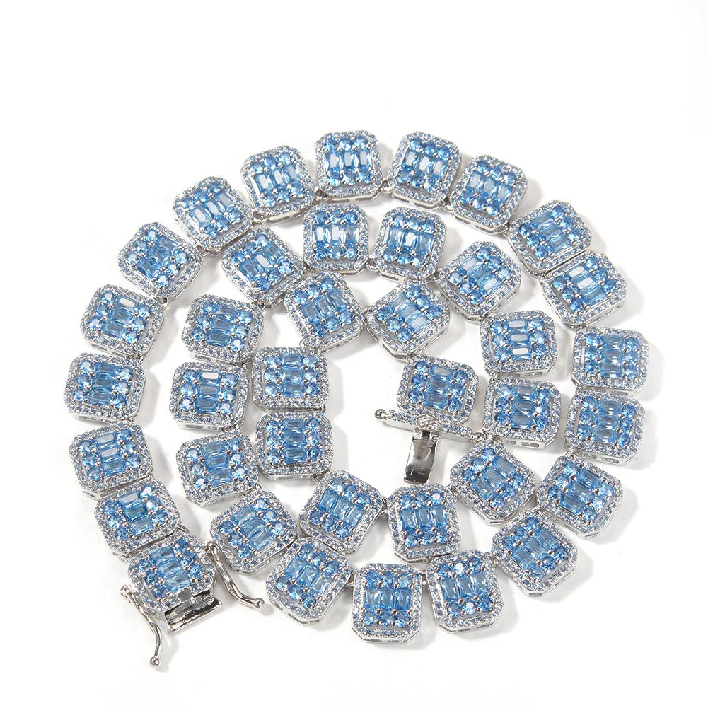 Pink CZ Cotton Candy Iced out Square Ladder Bracelet Zircon