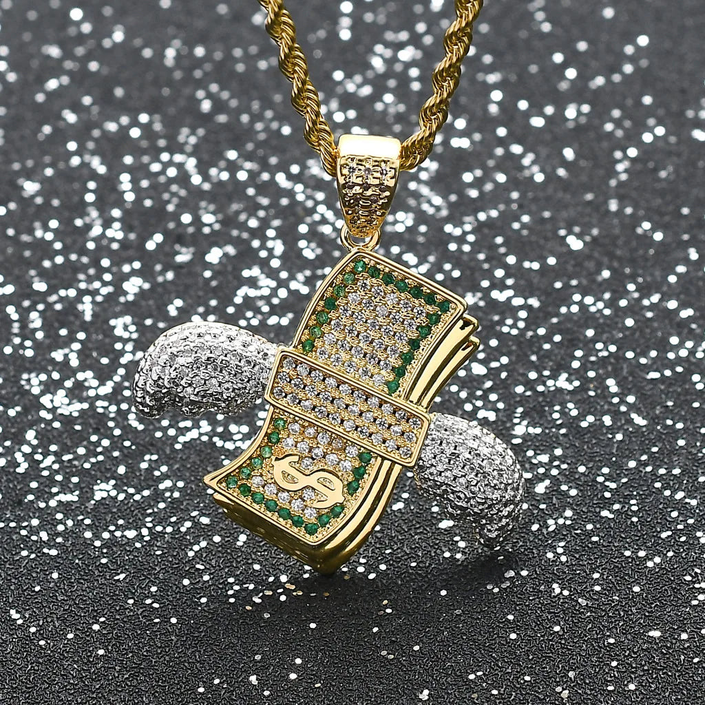 ICED OUT WINGS & GOLDEN PLATED DOLLAR BILLS