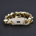 14K GOLD/SILVER PLATED THICK ICED OUT CUBAN LINK CHAIN