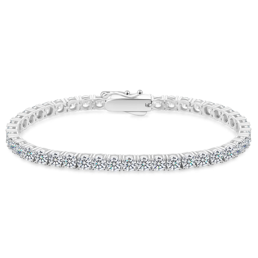 3mm 4mm Vvs Moissanite Chain 925 Sterling Silver White Gold Plated Women Men Gra Certified Mossanite Lab Diamond Tennis Bracelet