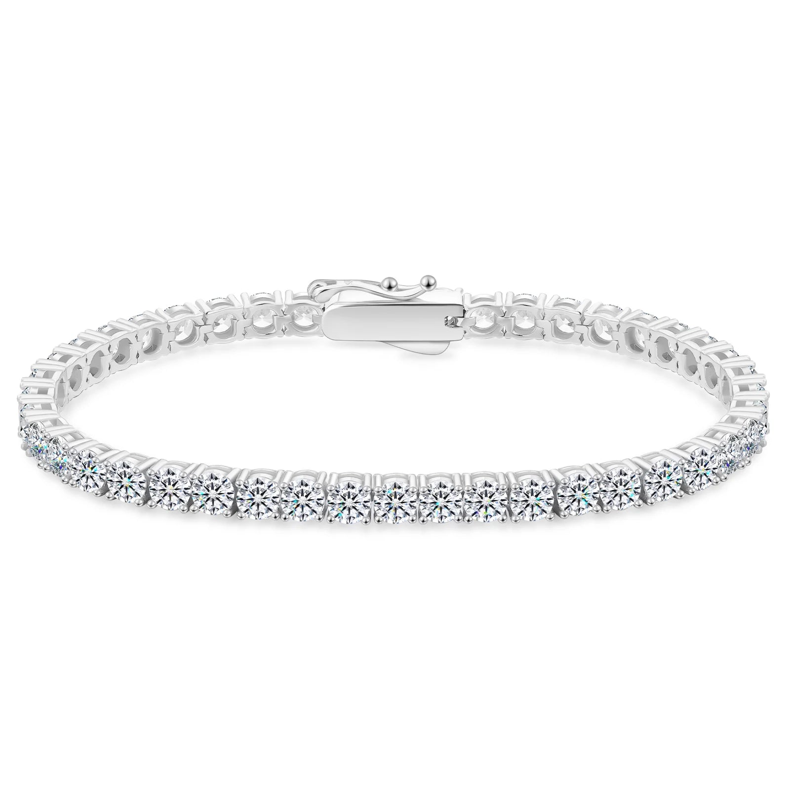 3mm 4mm Vvs Moissanite Chain 925 Sterling Silver White Gold Plated Women Men Gra Certified Mossanite Lab Diamond Tennis Bracelet