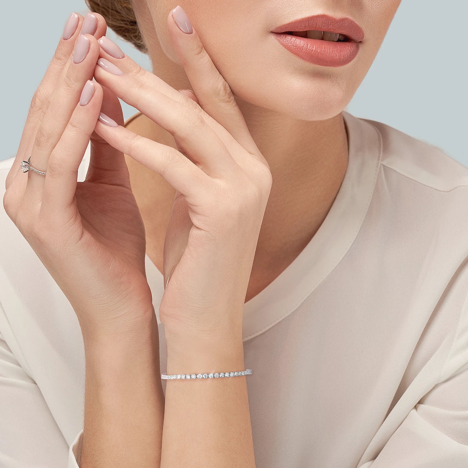 3mm 4mm Vvs Moissanite Chain 925 Sterling Silver White Gold Plated Women Men Gra Certified Mossanite Lab Diamond Tennis Bracelet