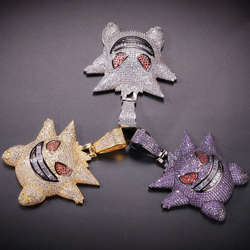 18K GOLD GHOST CARTOON PENDANT