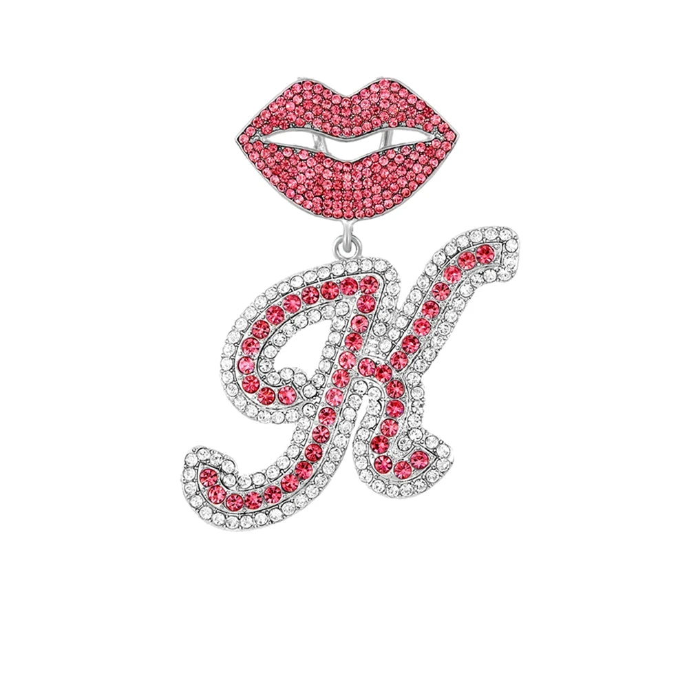 RHINESTONE LETTER CUBAN LINK CHAIN