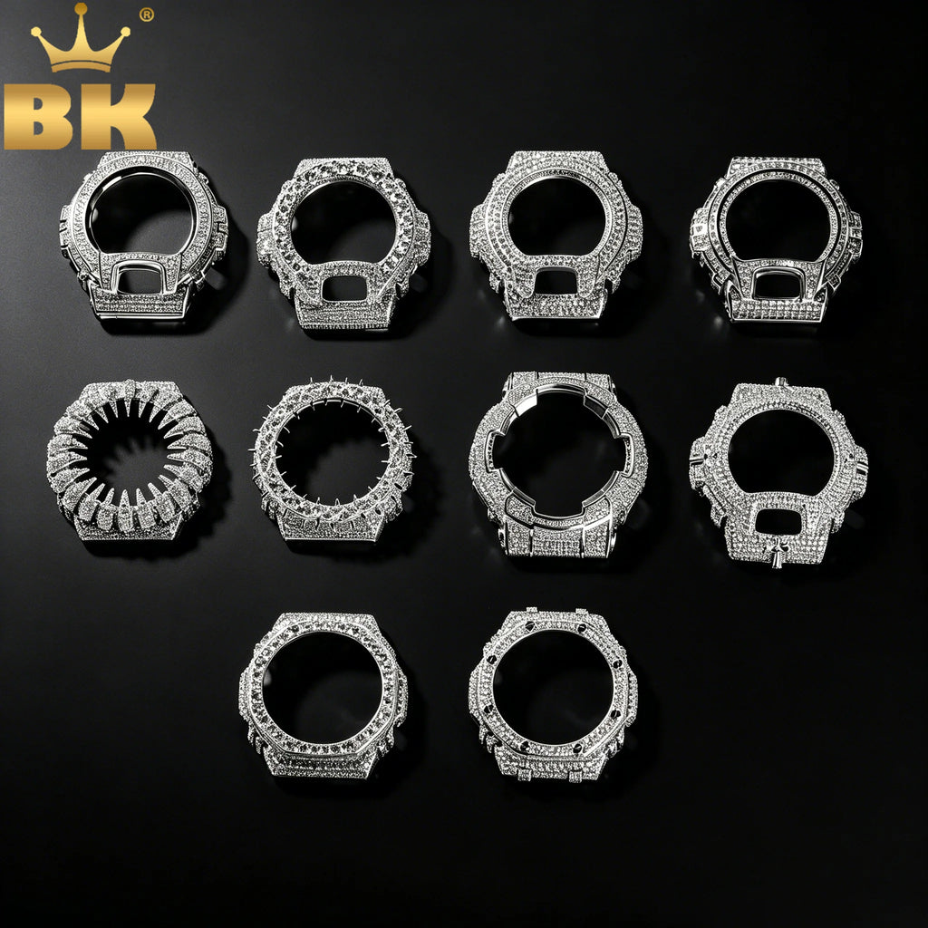 TBTK HipHop Iced Out Moissanite Watch Bezel For GA2100 DW6900 GA110 Luxury Bling Watch Replacement Frame Accessories