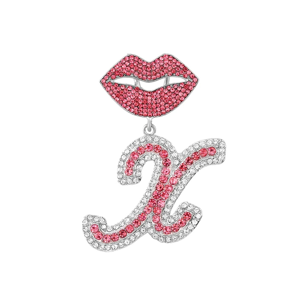 RHINESTONE LETTER CUBAN LINK CHAIN