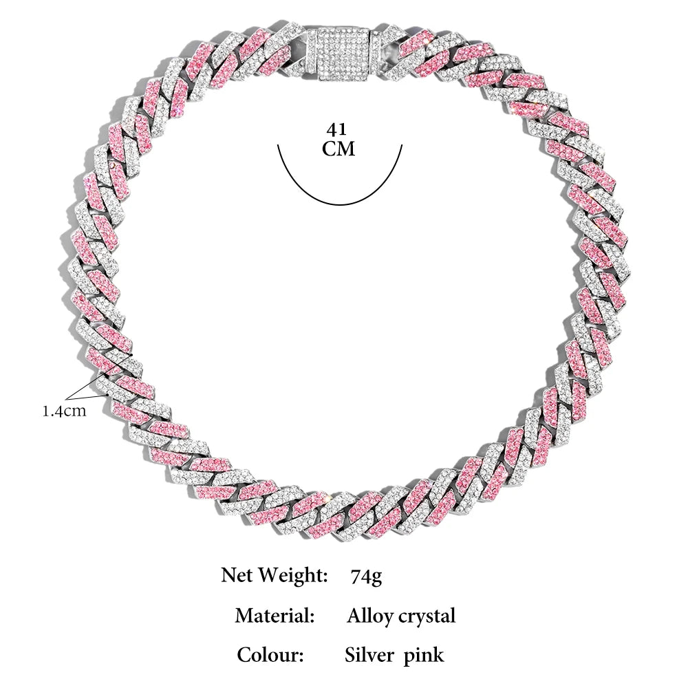 RHINESTONE LETTER CUBAN LINK CHAIN