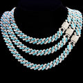 BLUE STONE CUBAN LINK NECKLACE