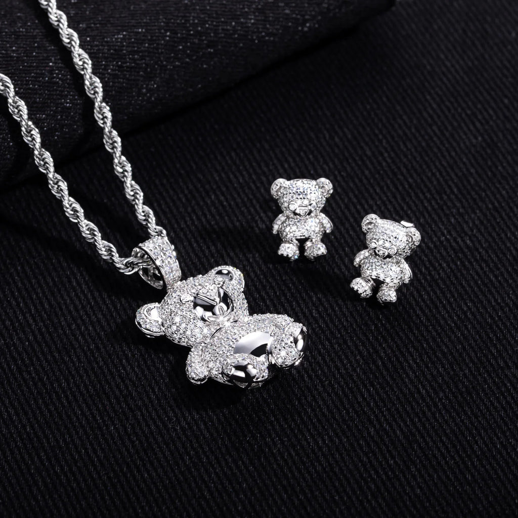 ICED BEAR EARRINGS & NECKLACES
