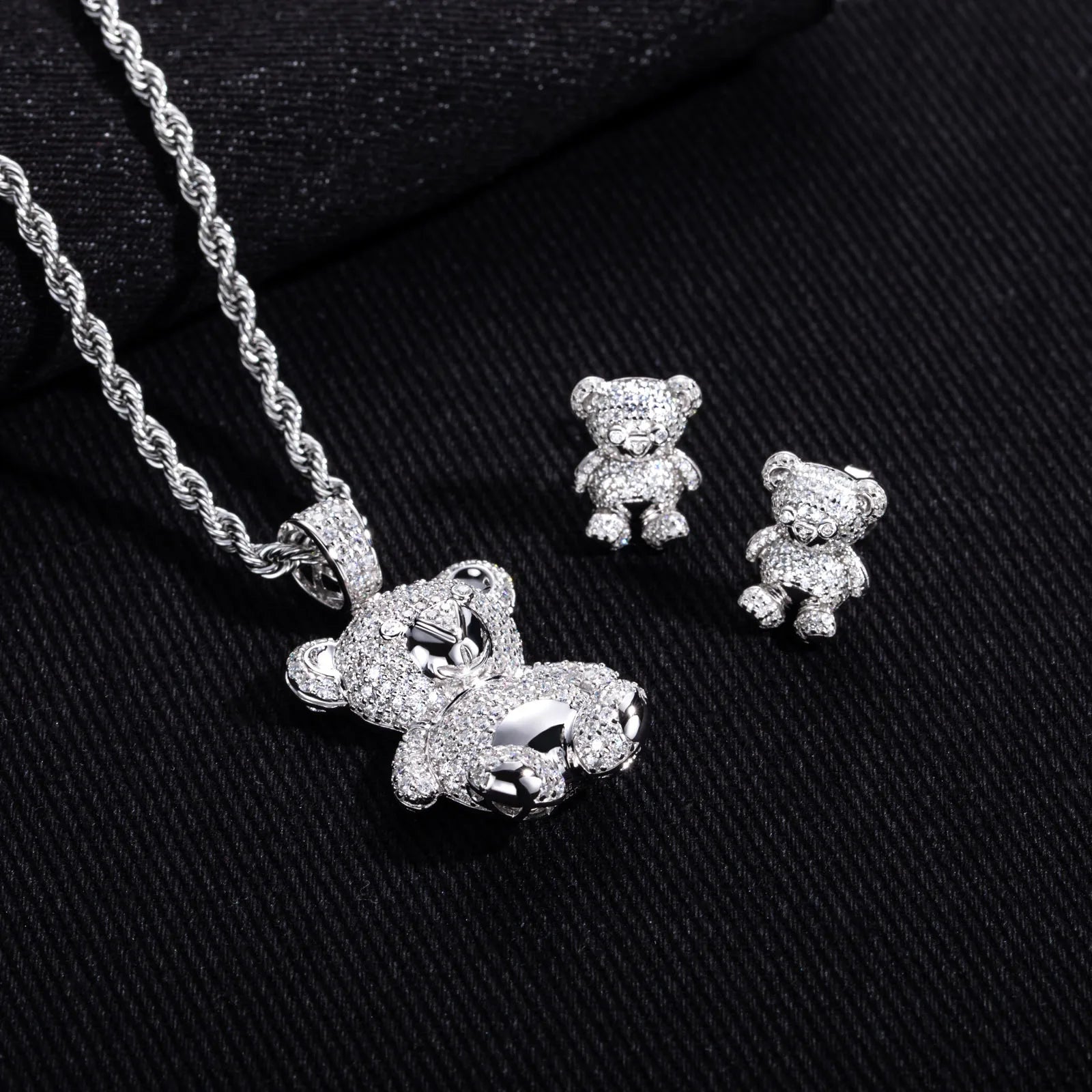 ICED BEAR EARRINGS & NECKLACES