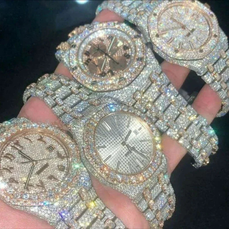 QUARTZ ICED OUT WATCH