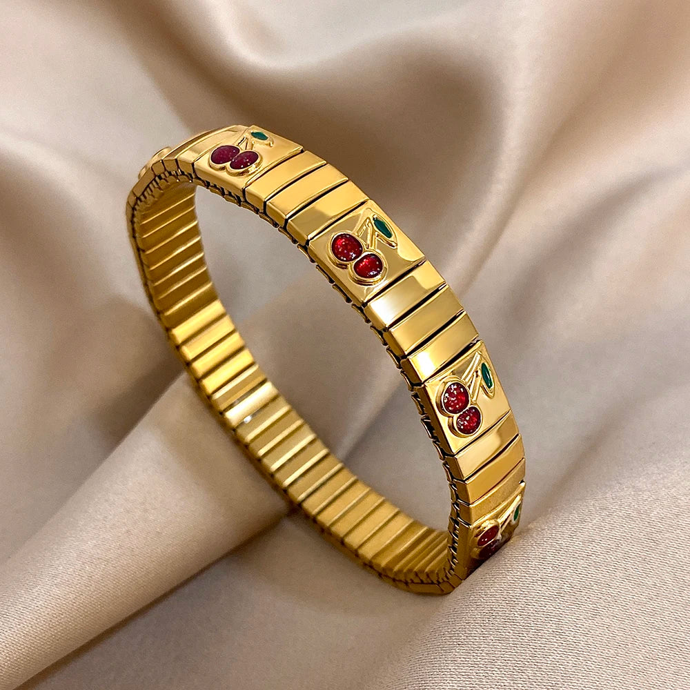 STAINLESS STEEL STRAWBERRY BANGLES