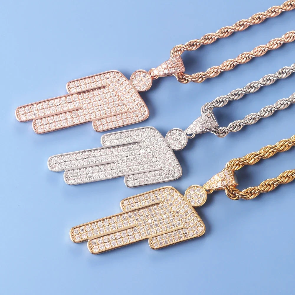 PERSON HIP HOP PENDANT NECKLACE