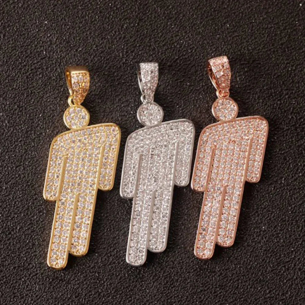 PERSON HIP HOP PENDANT NECKLACE