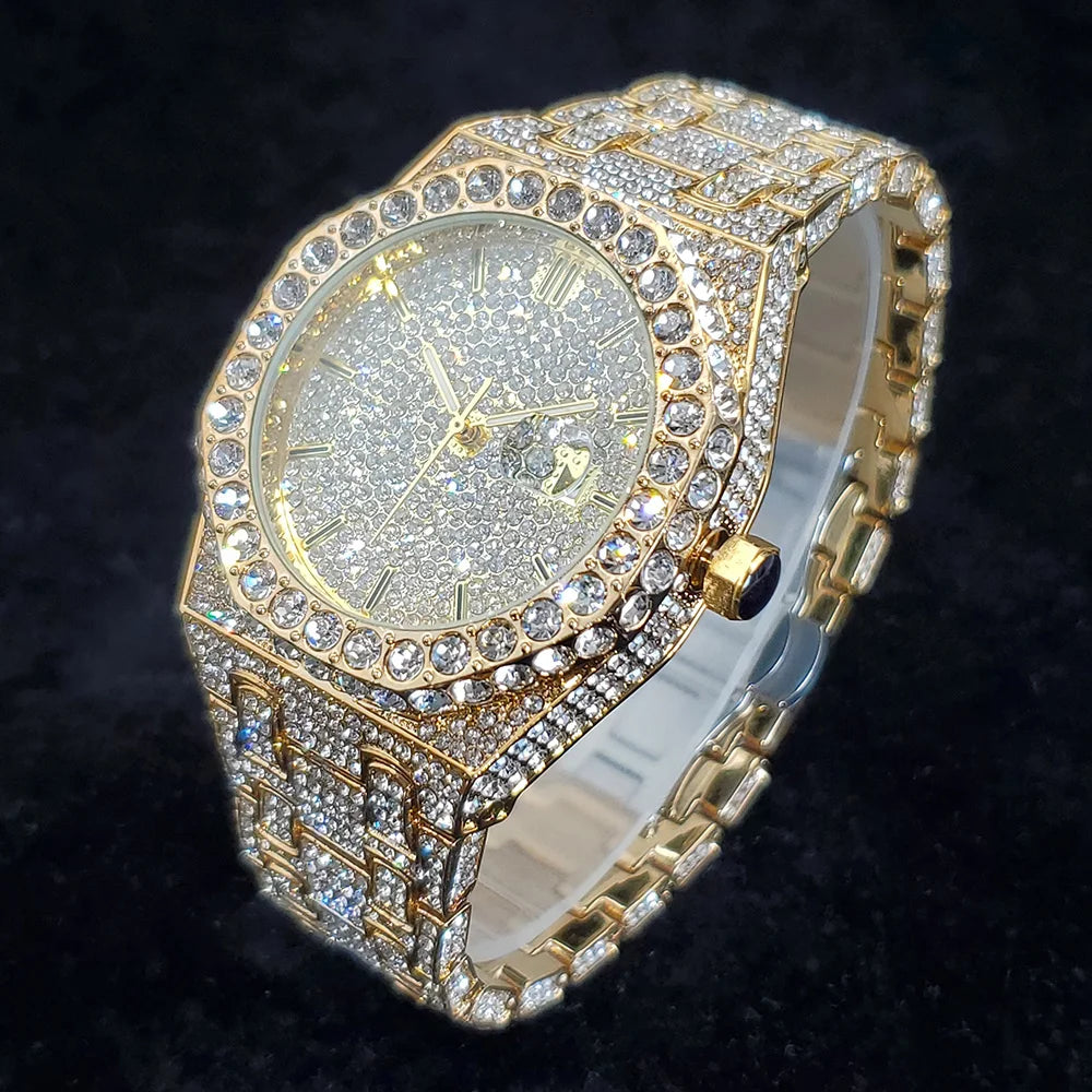 WATERPROOF DIAMOND SIMULATE WRIST WATCH