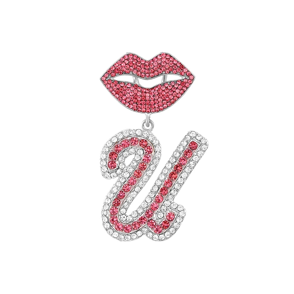 RHINESTONE LETTER CUBAN LINK CHAIN