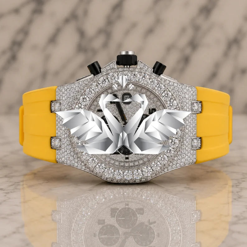 Luxury Automatic Moissanite Diamond Watch Men Full VVS Stone Stainless Steel Watch