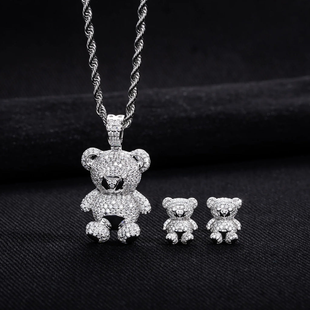 ICED BEAR EARRINGS & NECKLACES