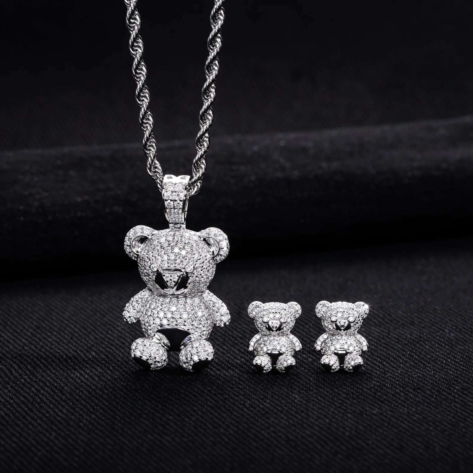 ICED BEAR EARRINGS & NECKLACES