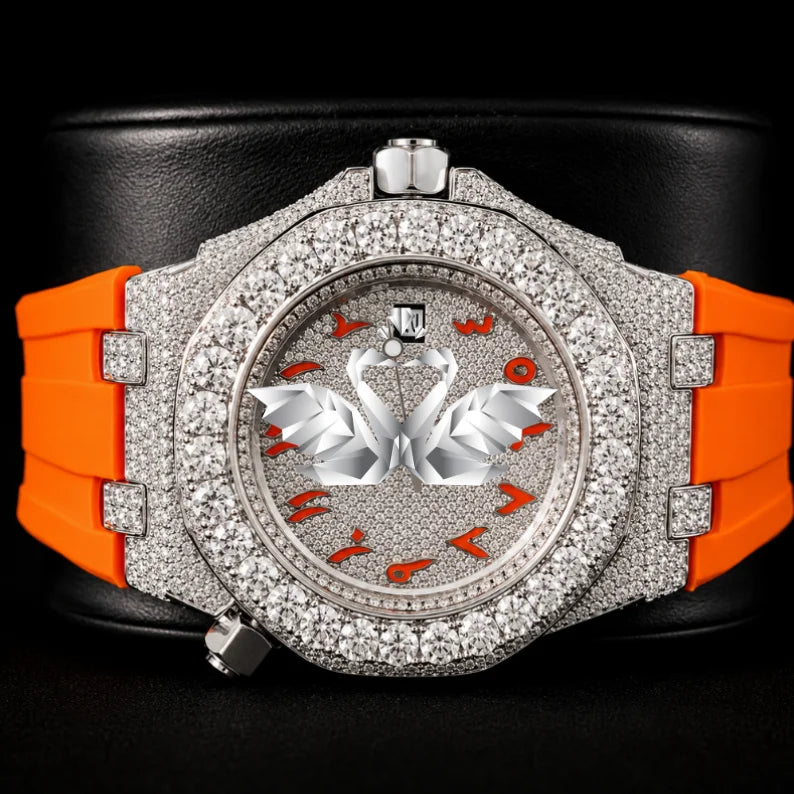 Premium Stainless Steel Moissanite Diamond Watch Men Luxury Fashion Watch