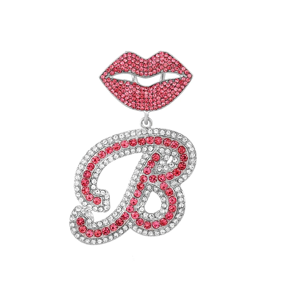 RHINESTONE LETTER CUBAN LINK CHAIN